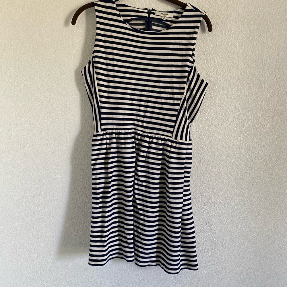 Madewell Women's Size Medium Blue/White Striped Afternoon Mini Dress